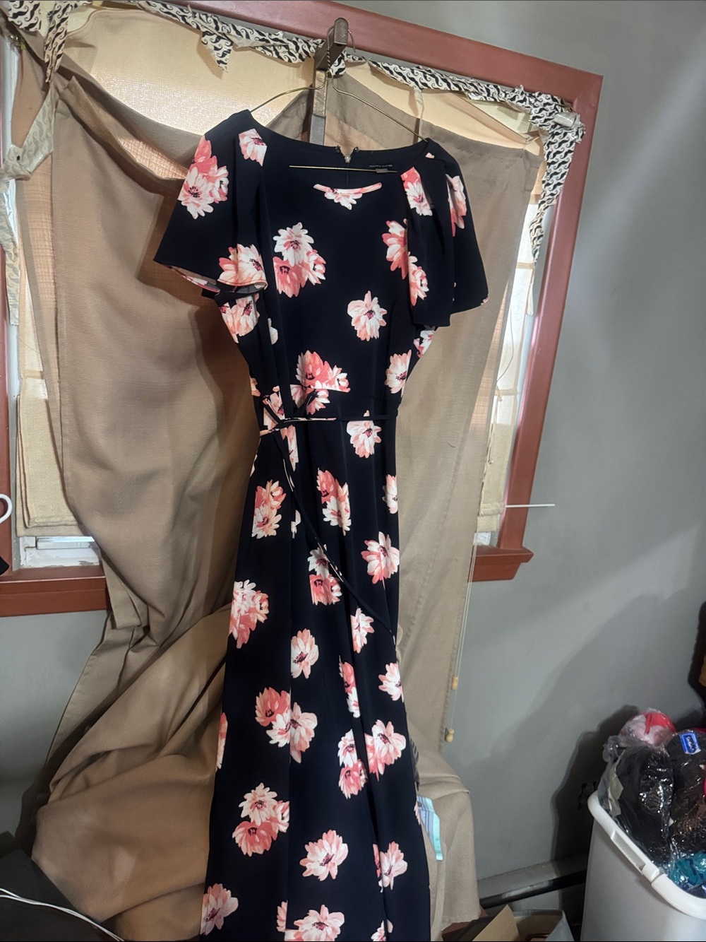 Tommy Hilfiger Blue Floral Maxi Dress with Pink Blooms